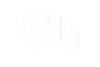 Solid white delivery truck icon